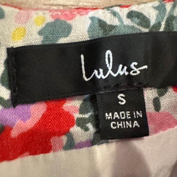 Lulus Floral Print Ruffle Tie-Waist Womens Shorts Skort S - Picture 2 of 8